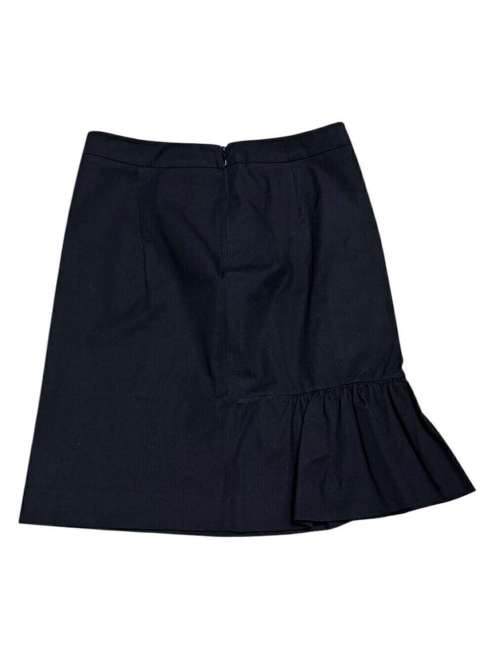 PRADA Vintage Knee-Length Black Ruffle Luxury Designer Skirt Size 4 / Small